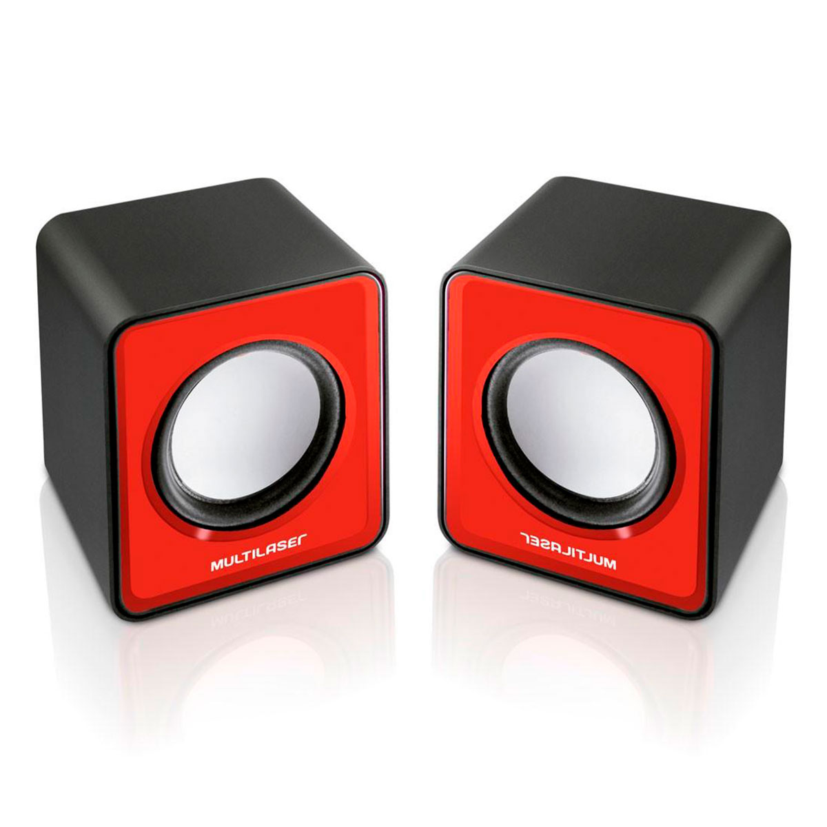 Caixa de Som 2.0 Multilaser Mini SP197 - 3W RMS - USB - Vermelho