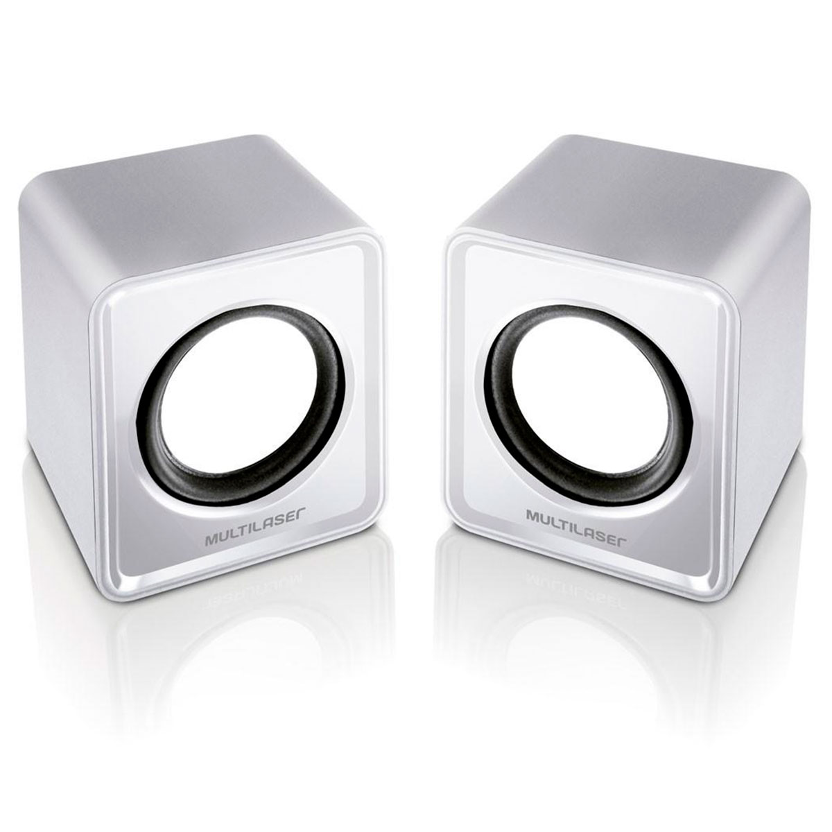 Caixa de Som 2.0 Multilaser Mini SP199 - 3W RMS - USB - Branco