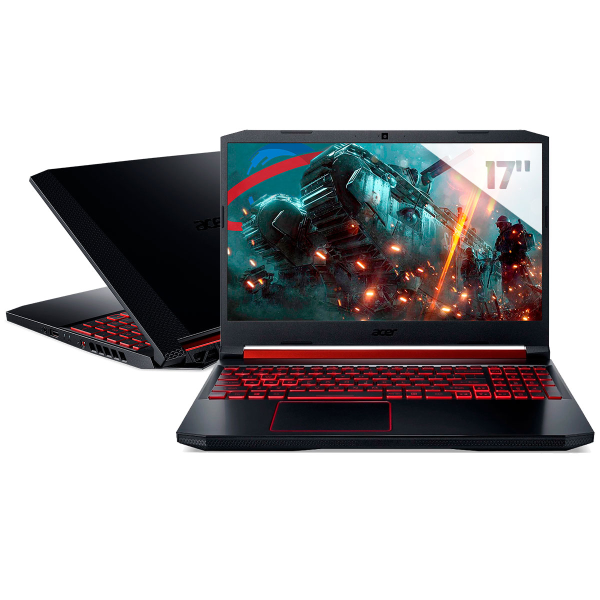 Notebook Acer Aspire Nitro 5 AN517-52-77KZ Gamer - Intel i7 10750H, 16GB, SSD 512GB, GeForce GTX 1650, Tela 17.3