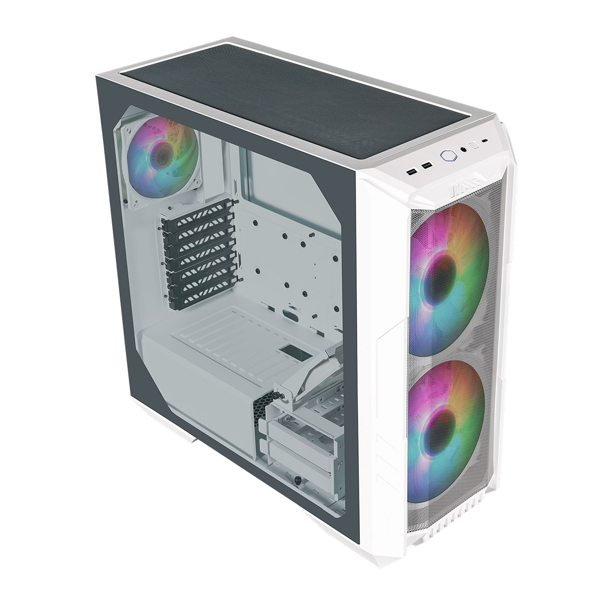 Gabinete Cooler Master HAF 500 - Lateral em Vidro Temperado - 2 Coolers ARGB inclusos - Branco - H500-WGNN-S00