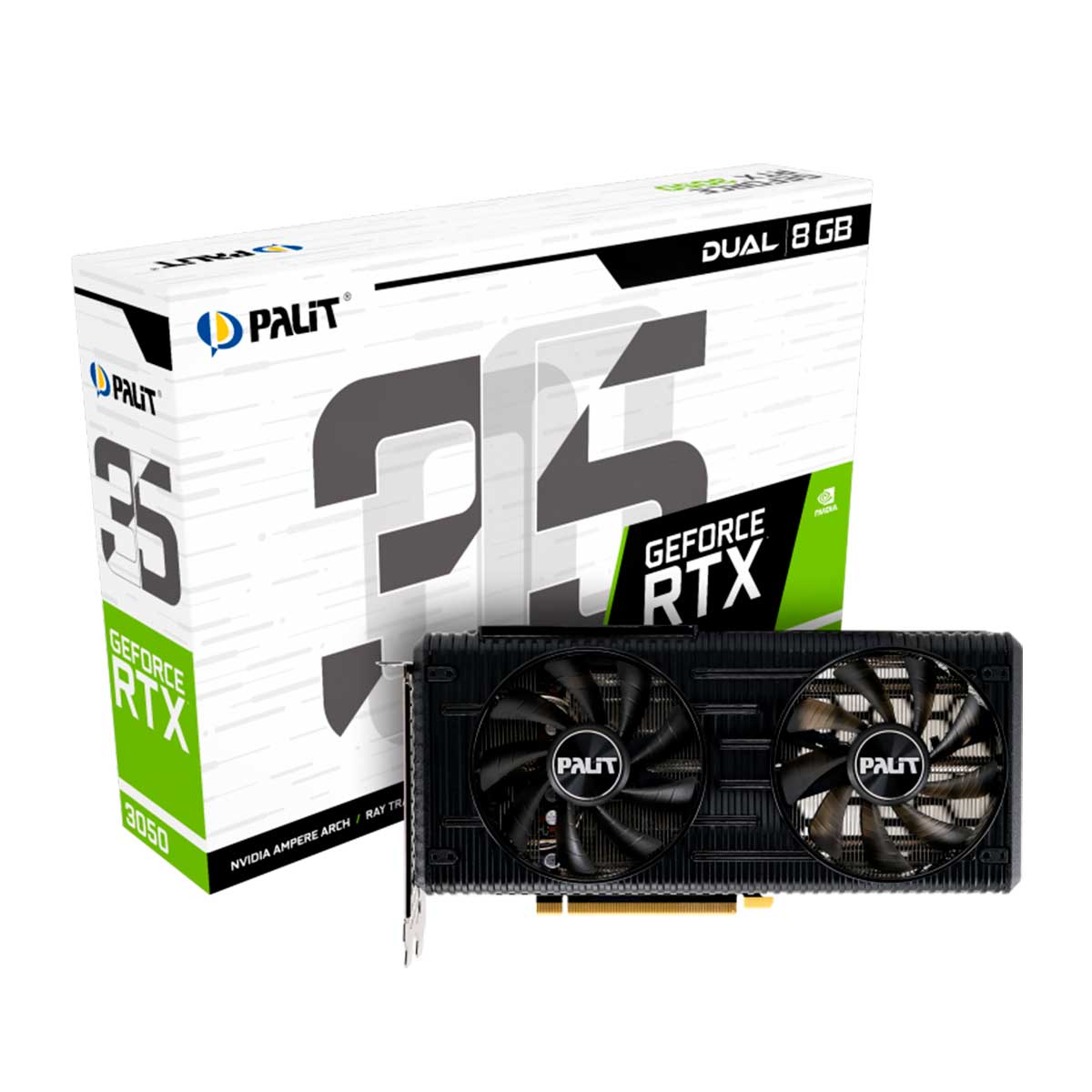Placa de Vídeo GeForce RTX 3050 8GB GDDR6 128bits - Palit NE63050019P1-190AD - Selo LHR