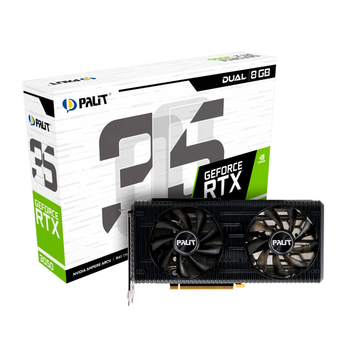 GeForce RTX 3050 8GB GDDR6 128bits - Palit NE63050019P1-190AD - Selo LHR