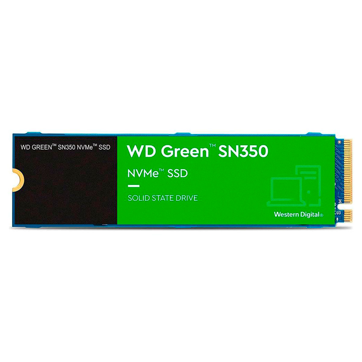 SSD M.2 1TB Western Digital Green SN350 - NVMe - Leitura 3200MB/s - Gravação 2500MB/s - WDS100T3G0C