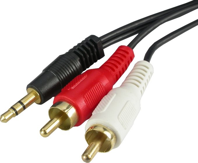 Cabo de Áudio P2 para 2 RCA Stereo - 1,8 metros (P2 M X 2 RCA M)