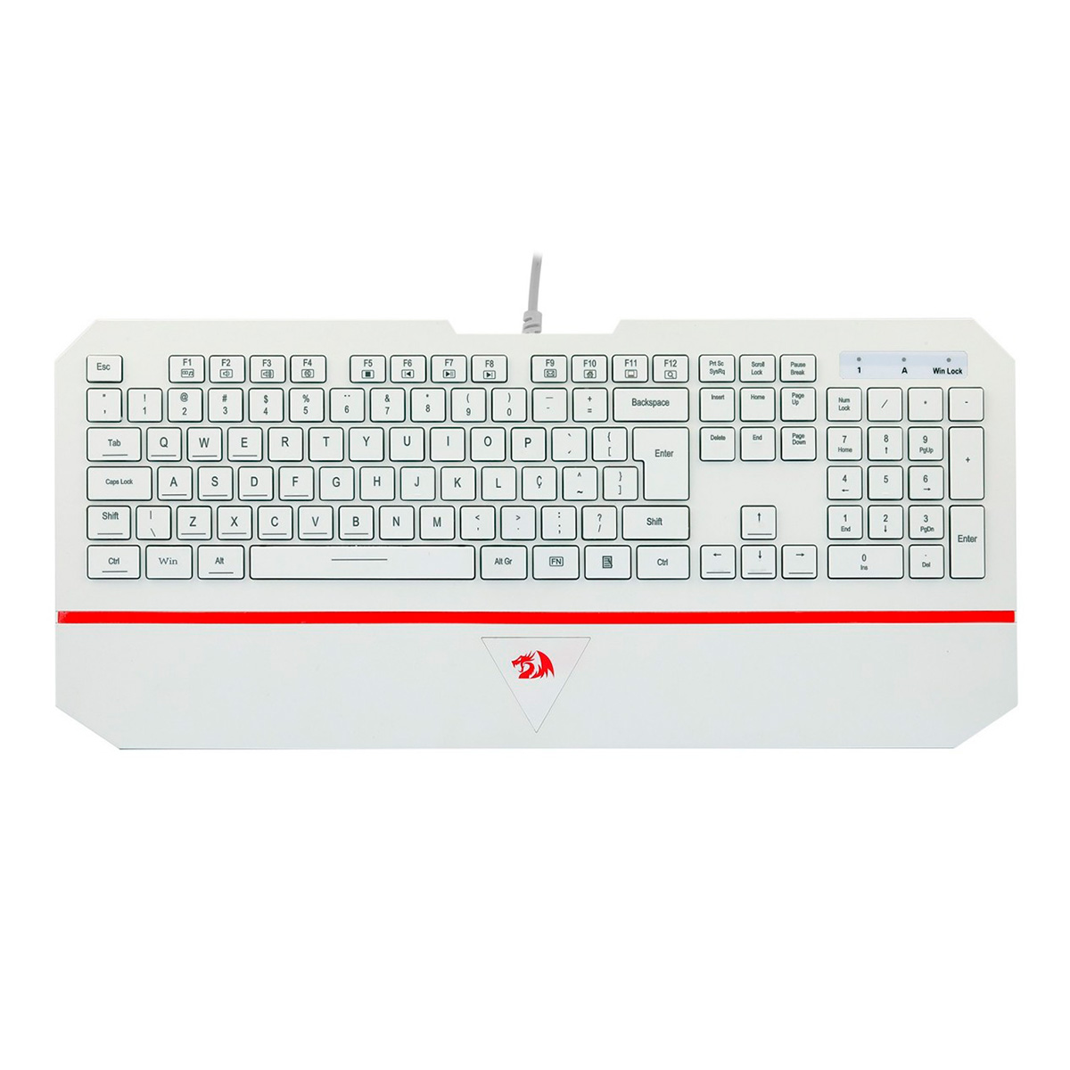 Teclado Gamer Redragon Karura 2 - ABNT2 - Teclas Multimídia - Branco - K502W-N