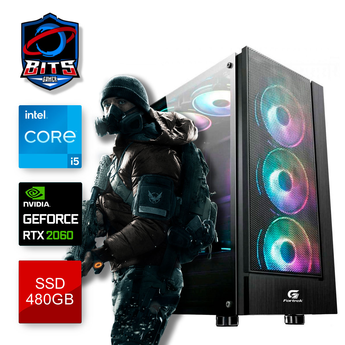 PC Gamer Bits 2024 - Intel i5 14400F, 16GB, SSD 480GB, GeForce RTX 2060