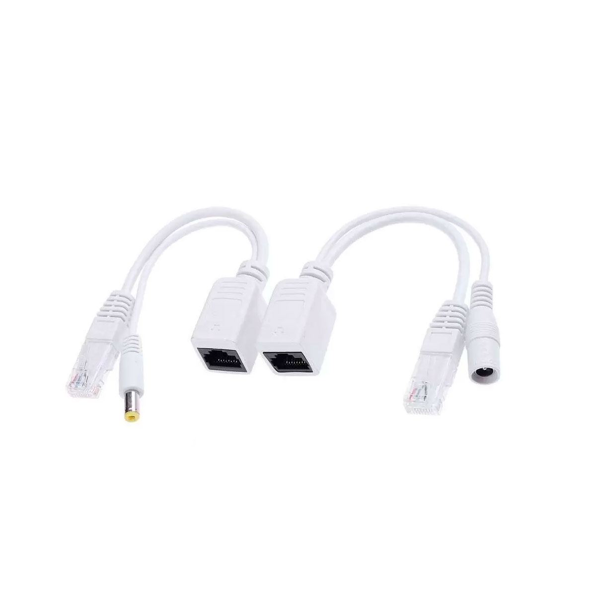 Adaptador PoE Passivo - Kit Adaptador Injetor + Separador - Energia sobre Cabo de Rede - Branco - ChipSce 018-0156