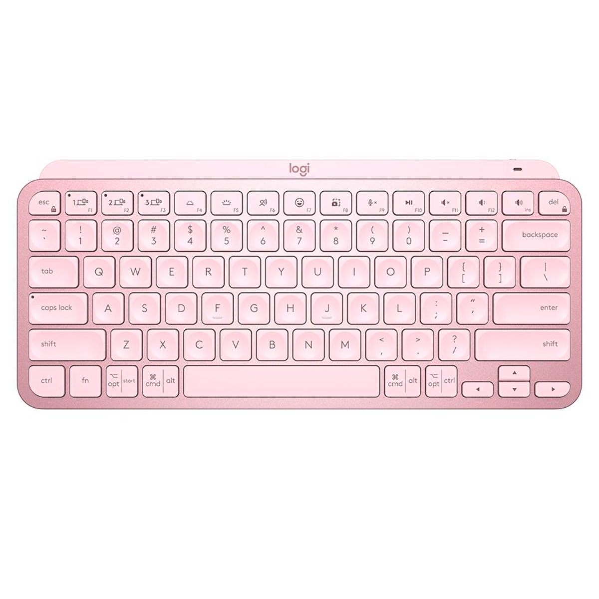 Teclado sem Fio Logitech MX Keys Mini - Padrão US - Rosa - Bluetooth - 920-010507