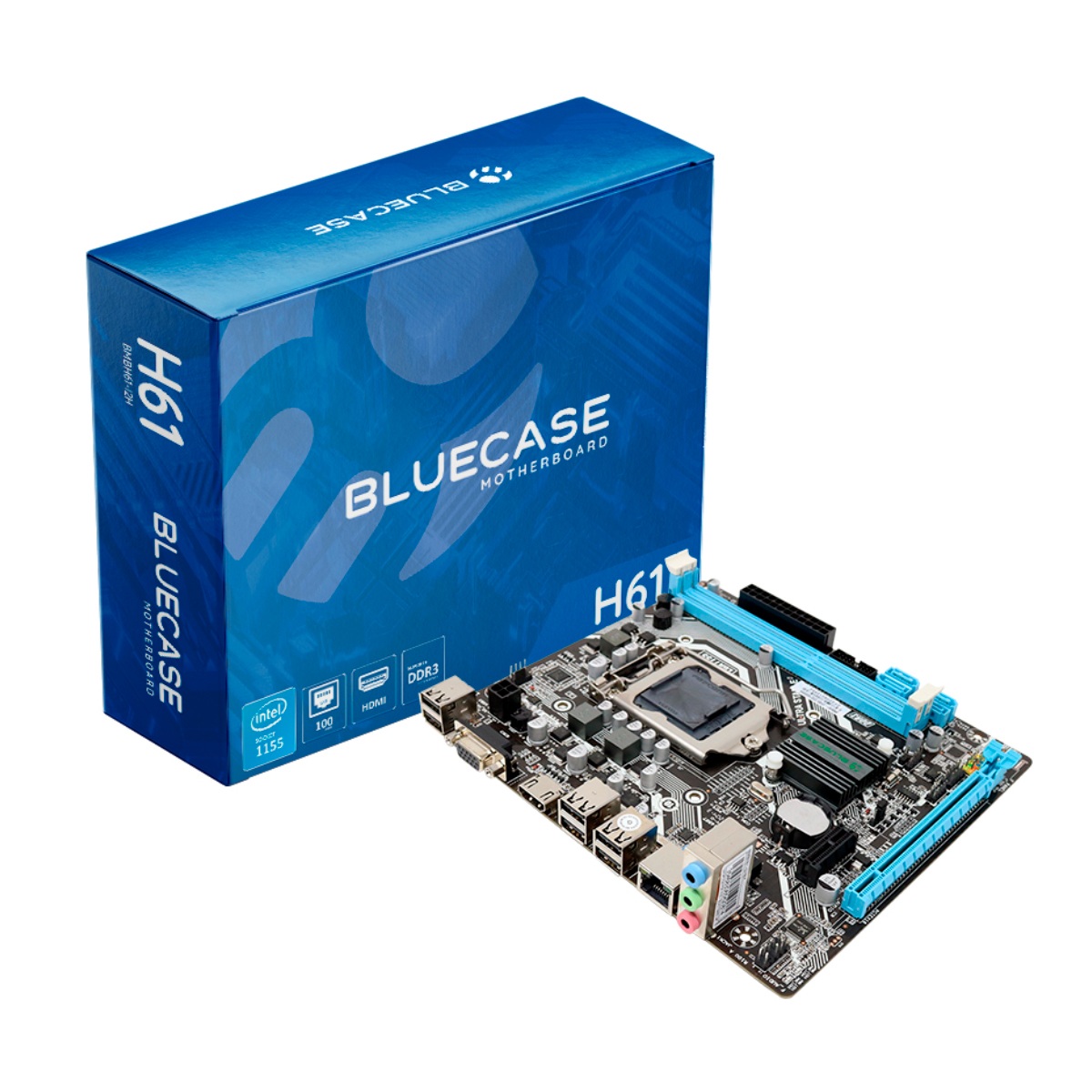 Placa Mãe Bluecase BMBH61-I2HBX - (LGA 1155 DDR3) - Chipset Intel H61