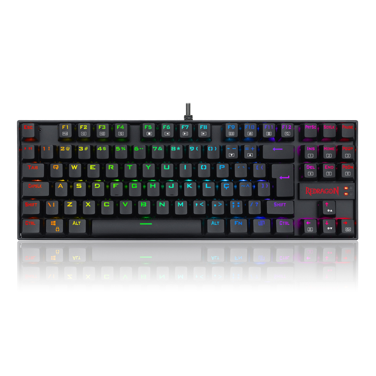 Teclado Mecânico Gamer Redragon Draconic Pro - ABNT2 - 60% - Switch Vermelho - Iluminação RGB - Preto - K530RGB-PRO (PT-RED)