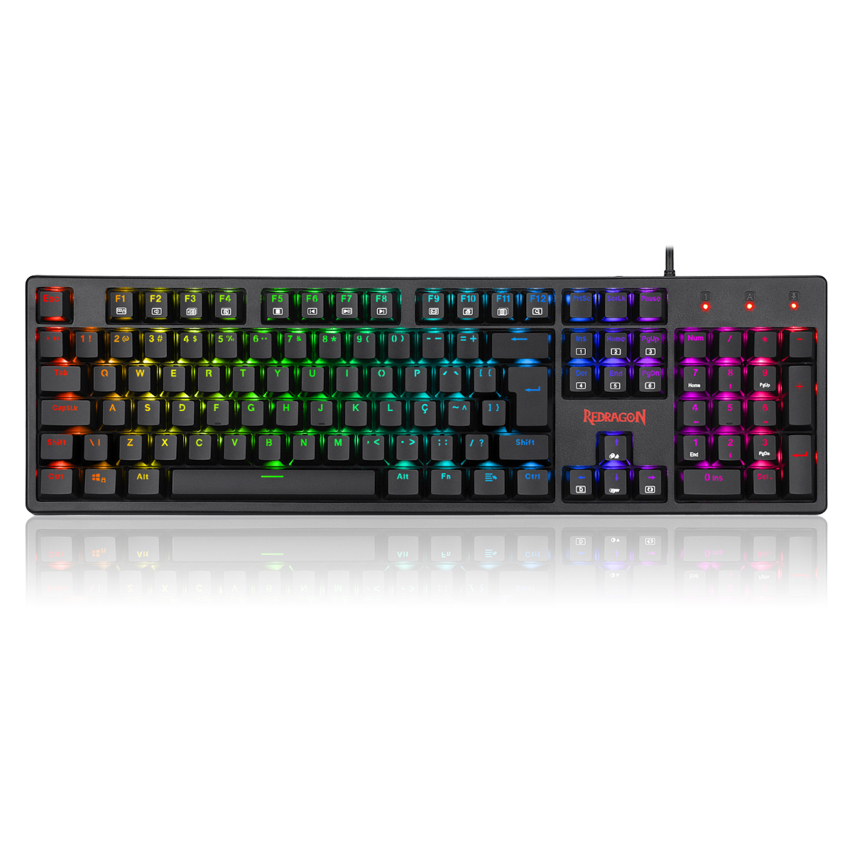 Teclado Mecânico Gamer Redragon Kama - ABNT2 - Switch Azul - Iluminação RGB - Preto - K578-RGB (PT-BLUE)