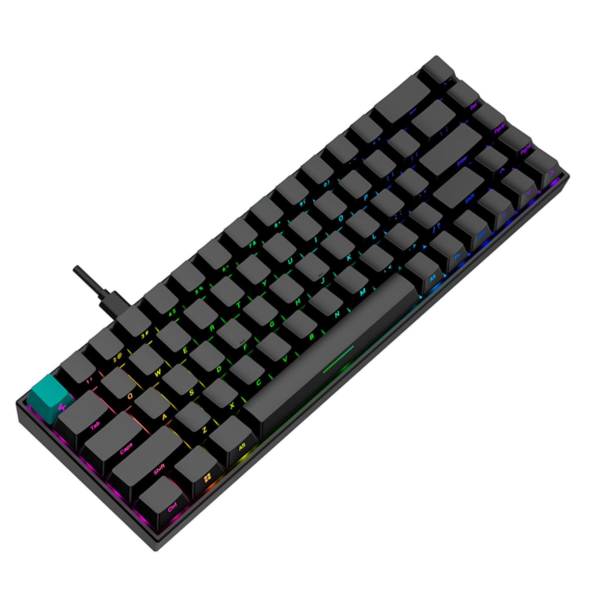 Teclado Mecânico Gamer Deepcool KG722 - Tamanho 65% - RGB - Switch Vermelho - Preto - R-KG722-BK0AN4A-G