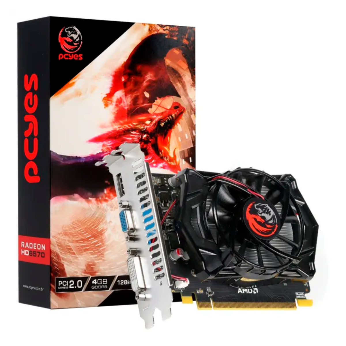 AMD Radeon HD 6570 4GB GDDR5 128bits - PCYes PJHD6570GR54GSF