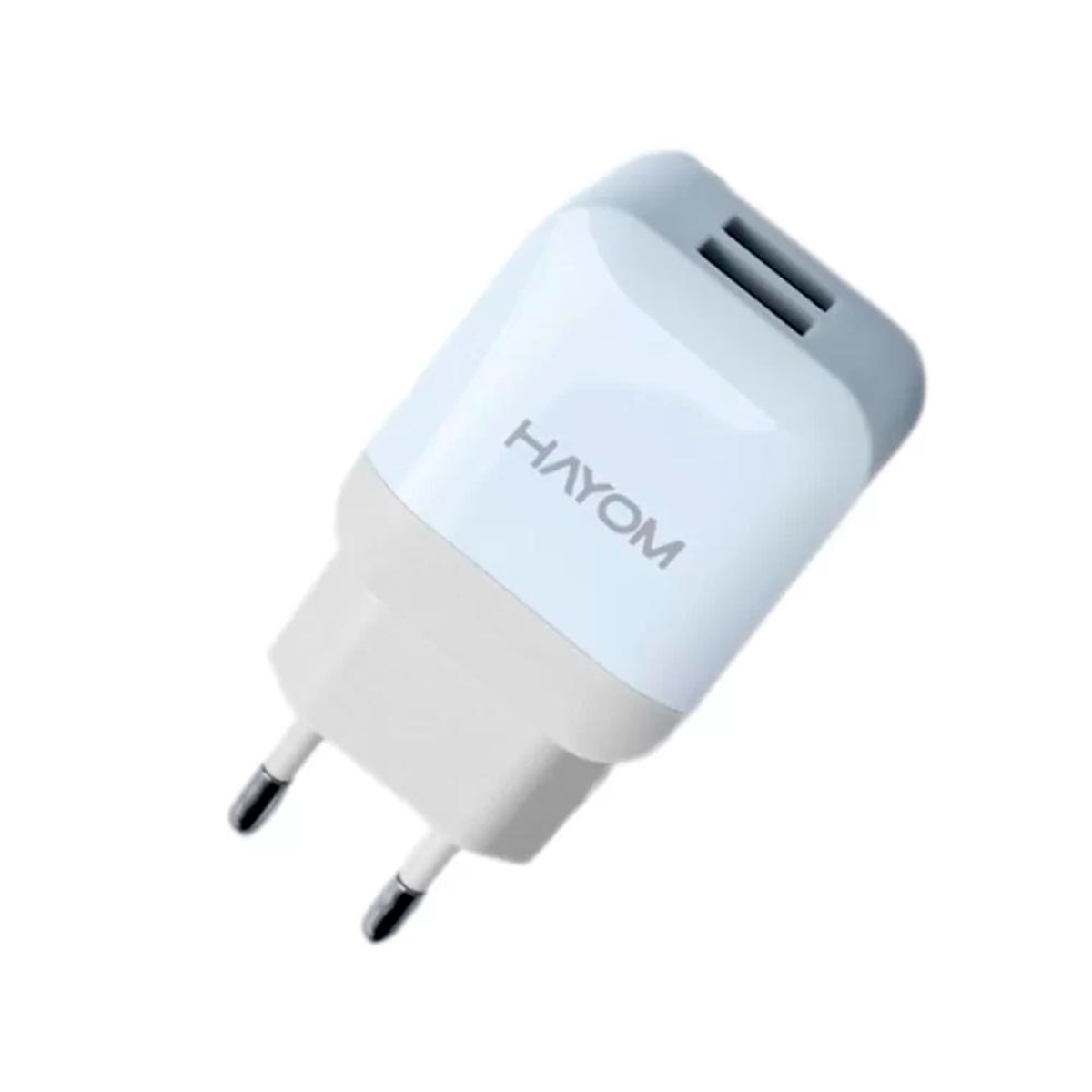 Carregador de parede Hayom CR1208 - 2 Saídas USB - Bivolt - 2.1A - Branco - 121008