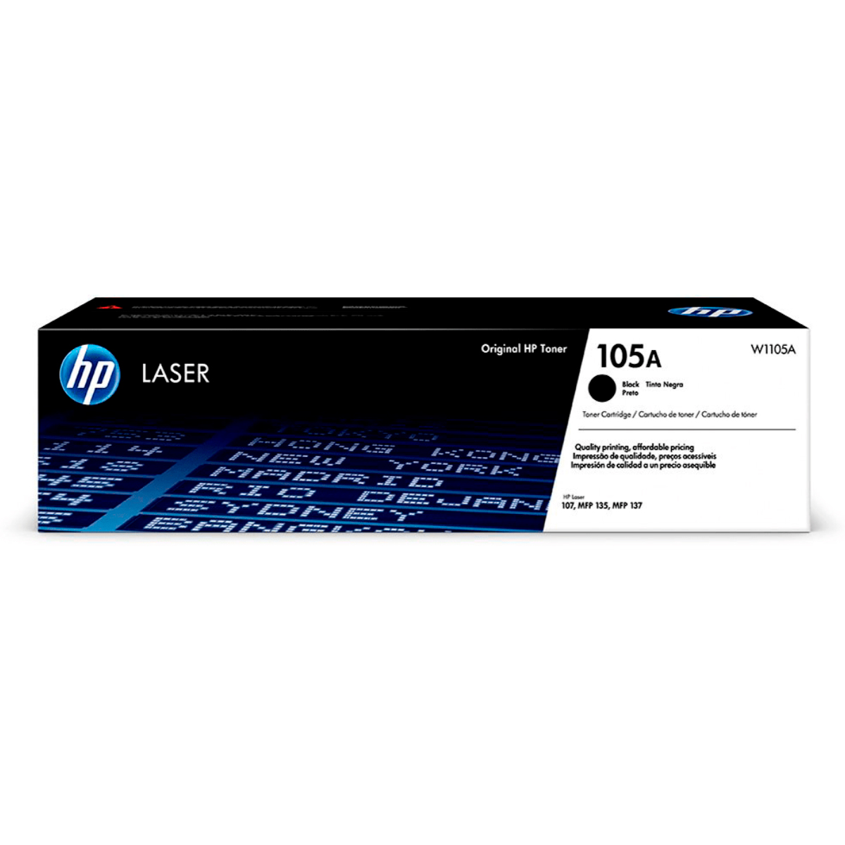 Toner HP 105A Preto - W1105A - Para HP Laser 107 / MFP 135 / MFP 137