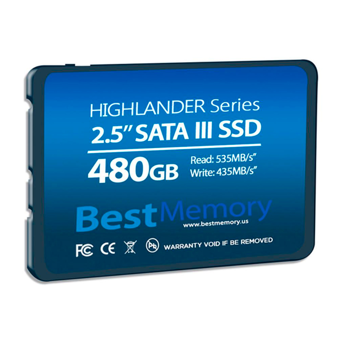 SSD 480GB Best Memory Highlander - SATA - Leitura 535MB/s - Gravação 435MB/s - BTSDA-480G-535