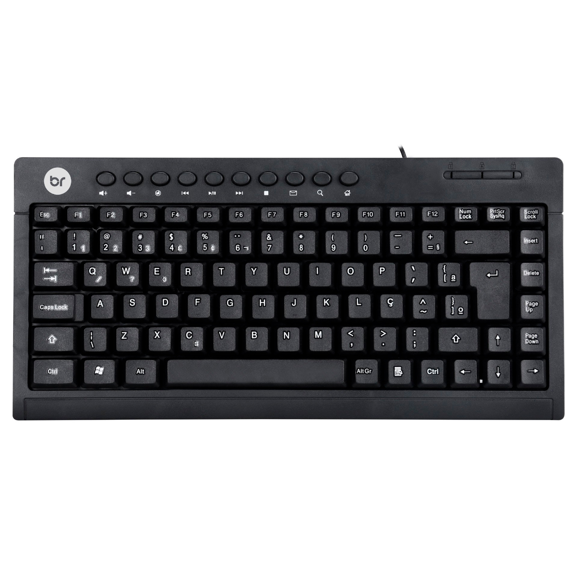 Teclado USB Bright - ABNT2 - Preto - Tecla Multimídia - 0505