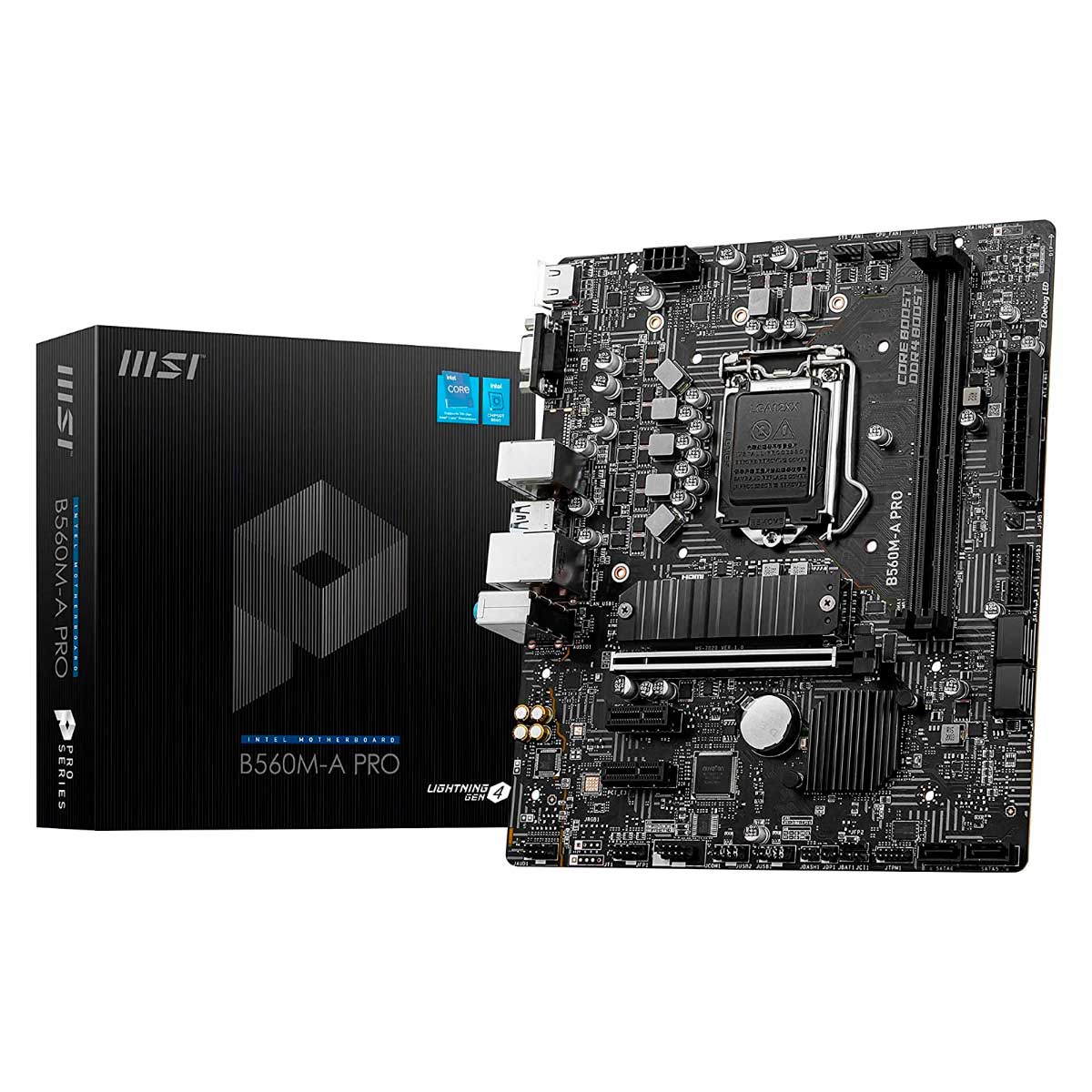 Placa Mãe MSI B560M-A Pro (LGA 1200 - DDR4 5200 O.C) - Chipset B560 - USB 3.2 - Slot M.2 - Micro ATX