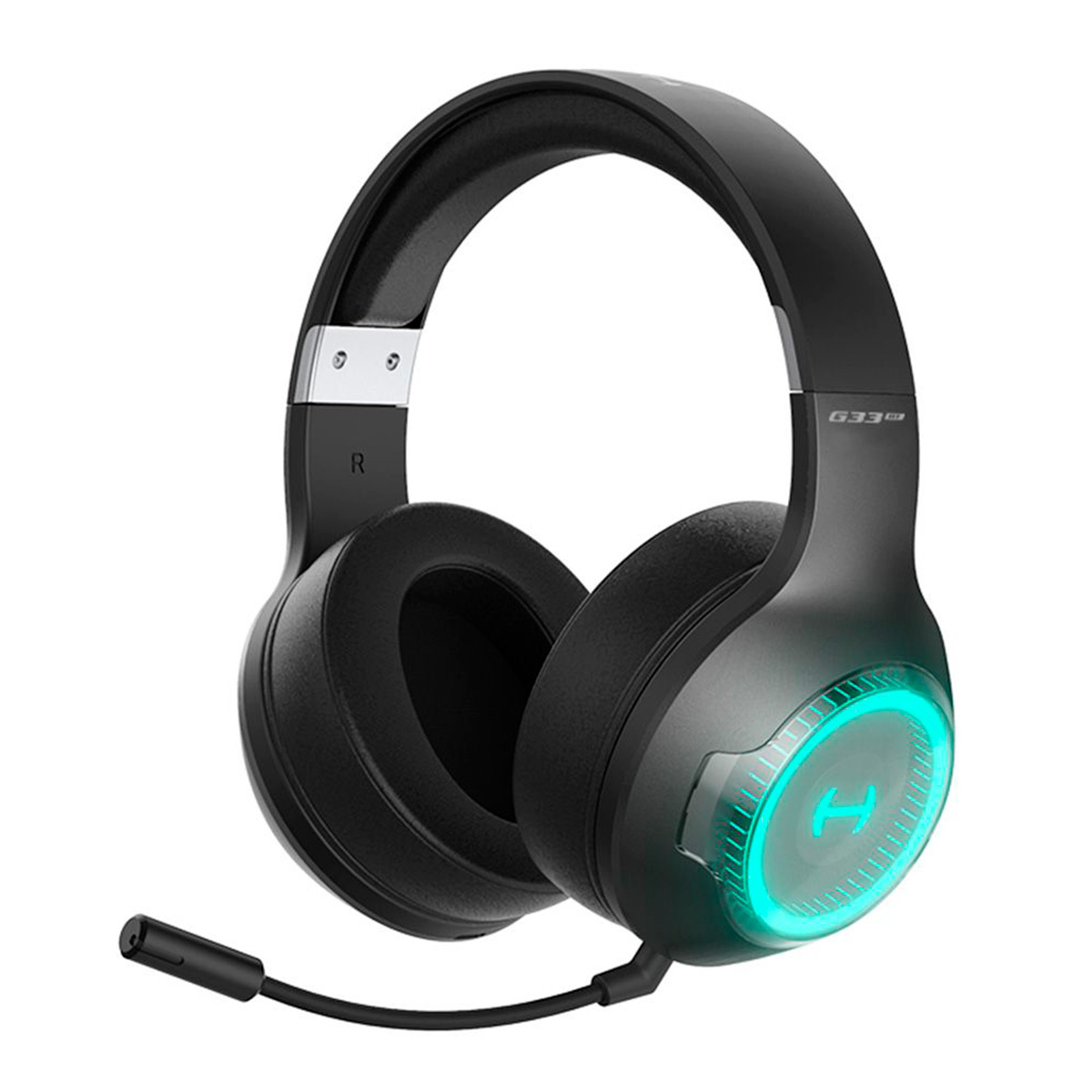 Headset Gamer Sem Fio Edifier Hecate G33BT - Drivers 40mm - Bluetooth 5.0 - Microfone Destacável - RGB - Preto