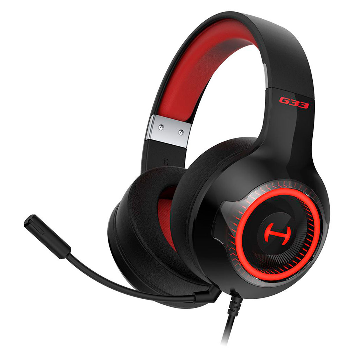 Headset Gamer Edifier Hecate G33 - Surround 7.1 - Drivers 40mm - Microfone Destacável - RGB - USB - Preto