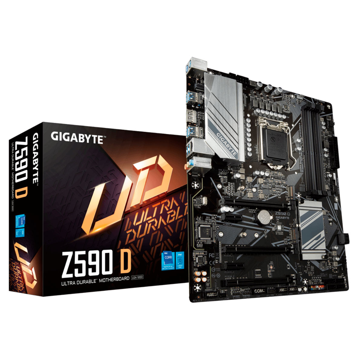 Placa Mãe Gigabyte Z590D (LGA 1200 - DDR4 5333 O.C) - Chipset Intel Z590 - USB 3.2 - Slot PCIe 4.0 M.2 - GbE Gaming LAN - ATX