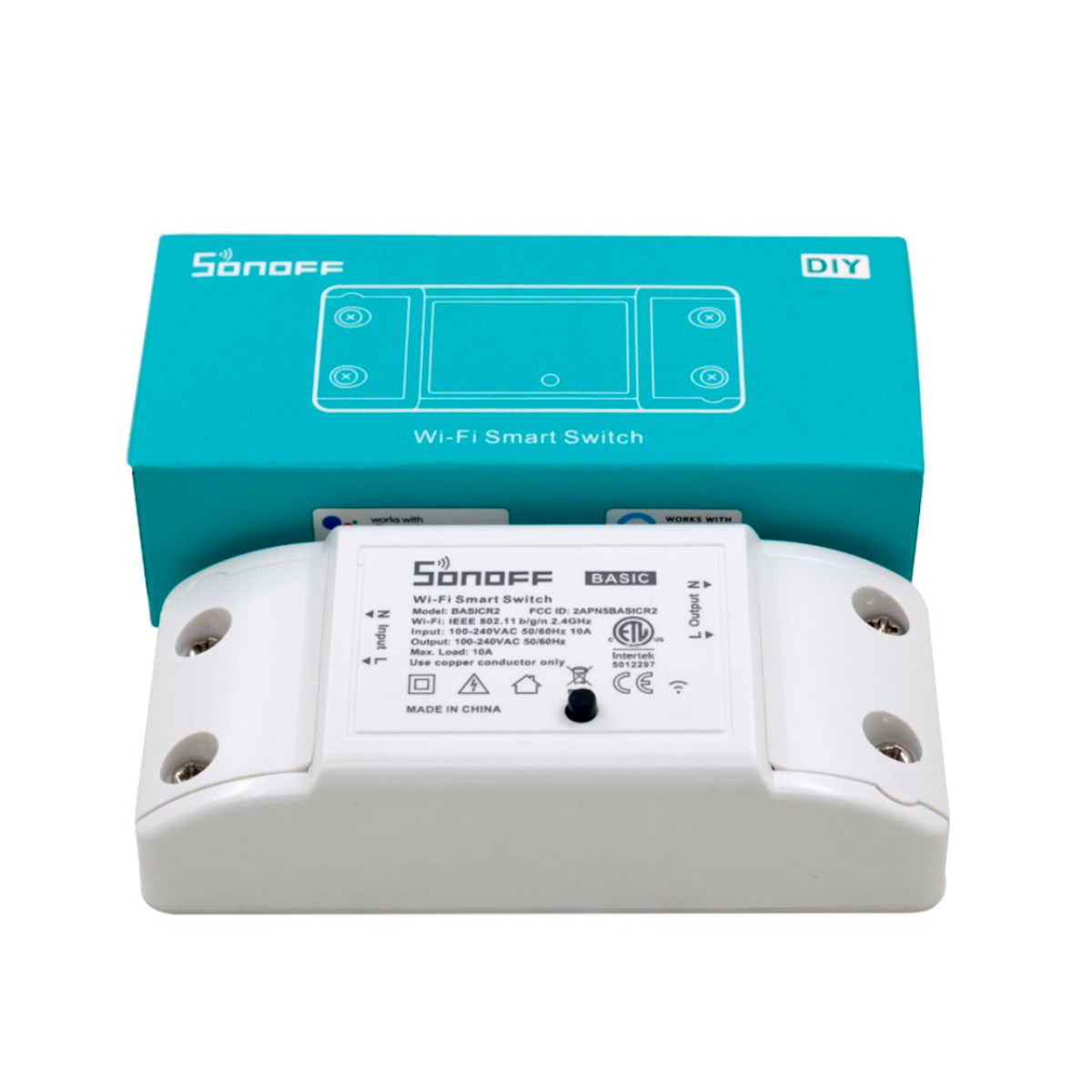 Interruptor Controlador Inteligente Sonoff Basic R2 - Acionador Wi-Fi Smart - Branco - M0802010001