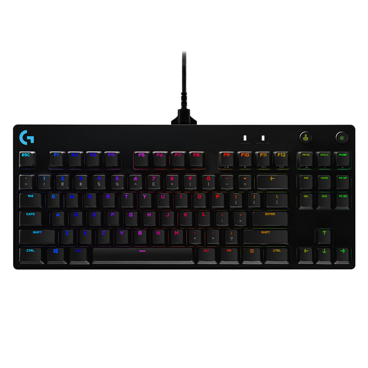 Teclado Mecânico Gamer Logitech G Pro - G HUB - Padrão US - Switch GX Blue Clicky - RGB Lightsync - 920-009388