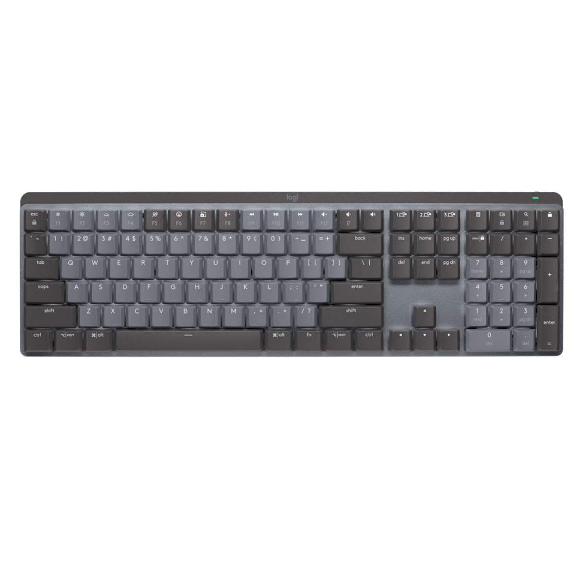 Teclado Mecânico sem Fio Logitech MX Mechanical - Switch Tactile Quiet - USB e Bluetooth - Preto e Cinza - 920-010760