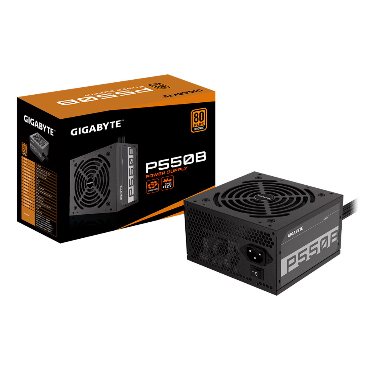 Fonte 550W Gigabyte P550B - PFC Ativo - Eficiência 85% - 80 PLUS® Bronze - GP-P550B