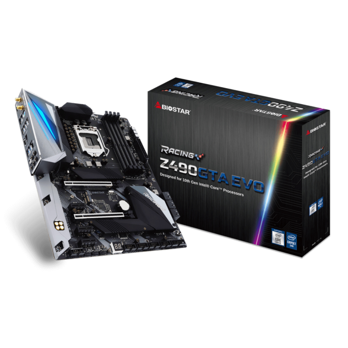 Placa Mãe Biostar Racing Z490GTA EVO (LGA 1200 - DDR4 4400 O.C) Chipset Intel Z490 - USB 3.2 - Slot M.2 - ATX