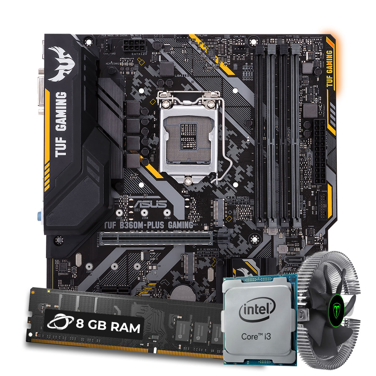 Kit Upgrade Intel® Core™ i3 8300 + TUF B360M-PLUS GAMING/BR + Memória 8GB DDR4