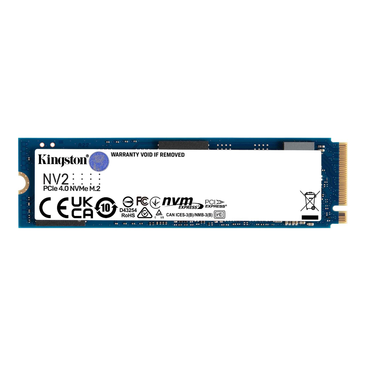 SSD M.2 1TB Kingston NV2 SNV2S/1000G - NVMe Gen 4 - Leitura 3500MB/s Gravação 2100MB/s - Compativel PS5