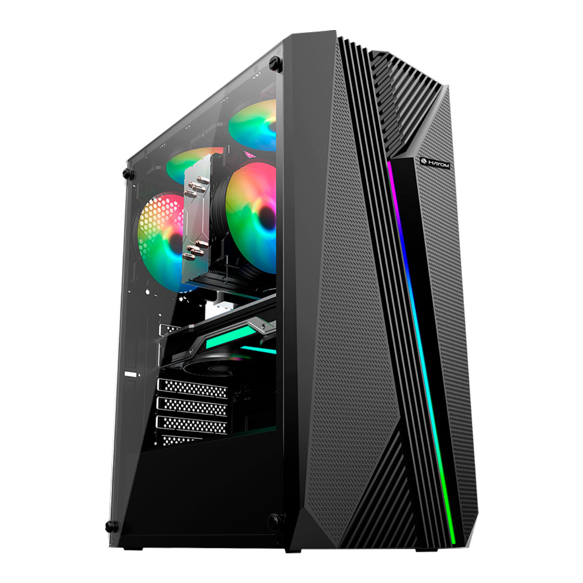 Gabinete Gamer Hayom GB1721 - Lateral em Vidro Temperado - USB 3.0 - RGB - Mid Tower