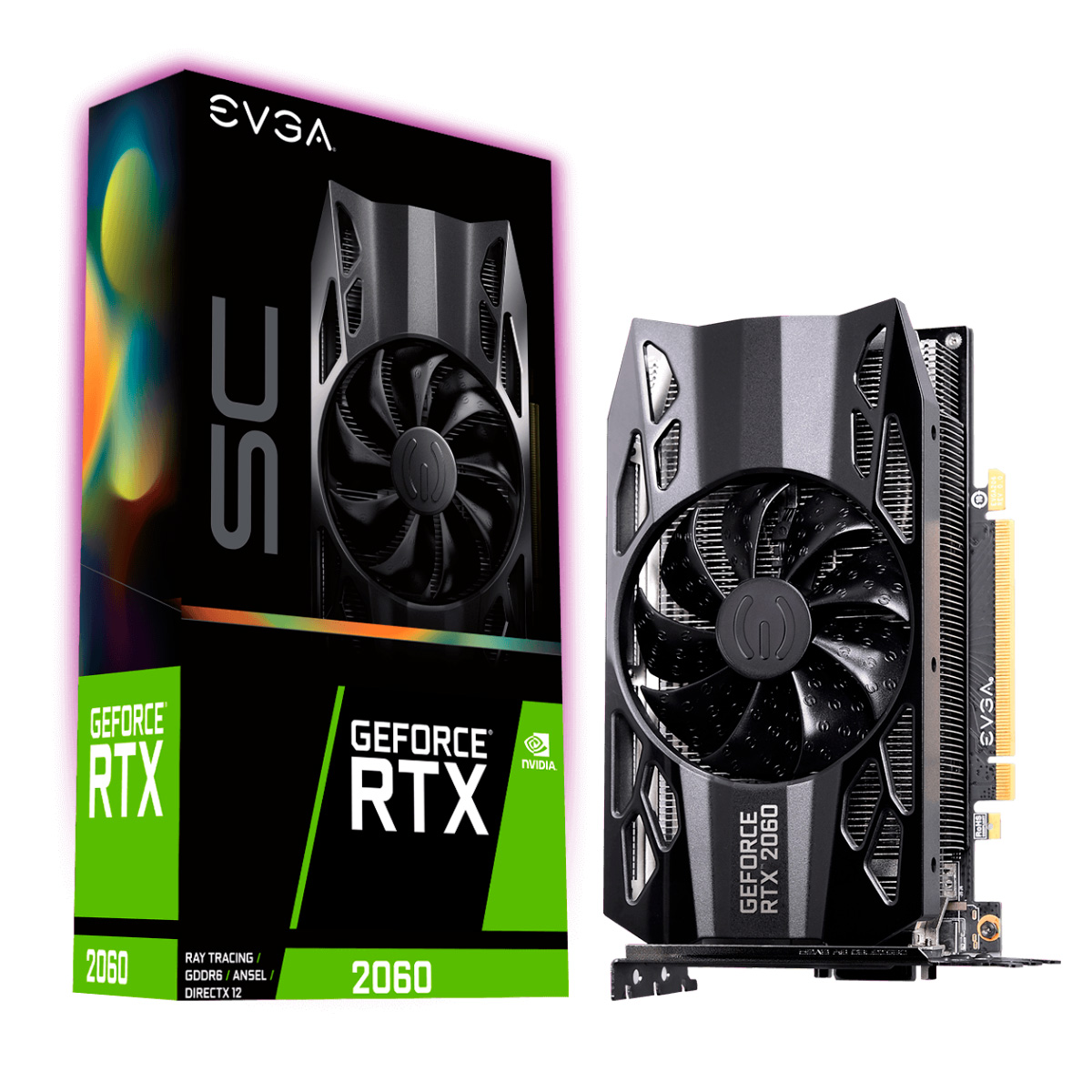 Placa de Vídeo GeForce RTX 2060 6GB GDDR6 192bits - EVGA SC Gaming - 06G-P4-2062-KR