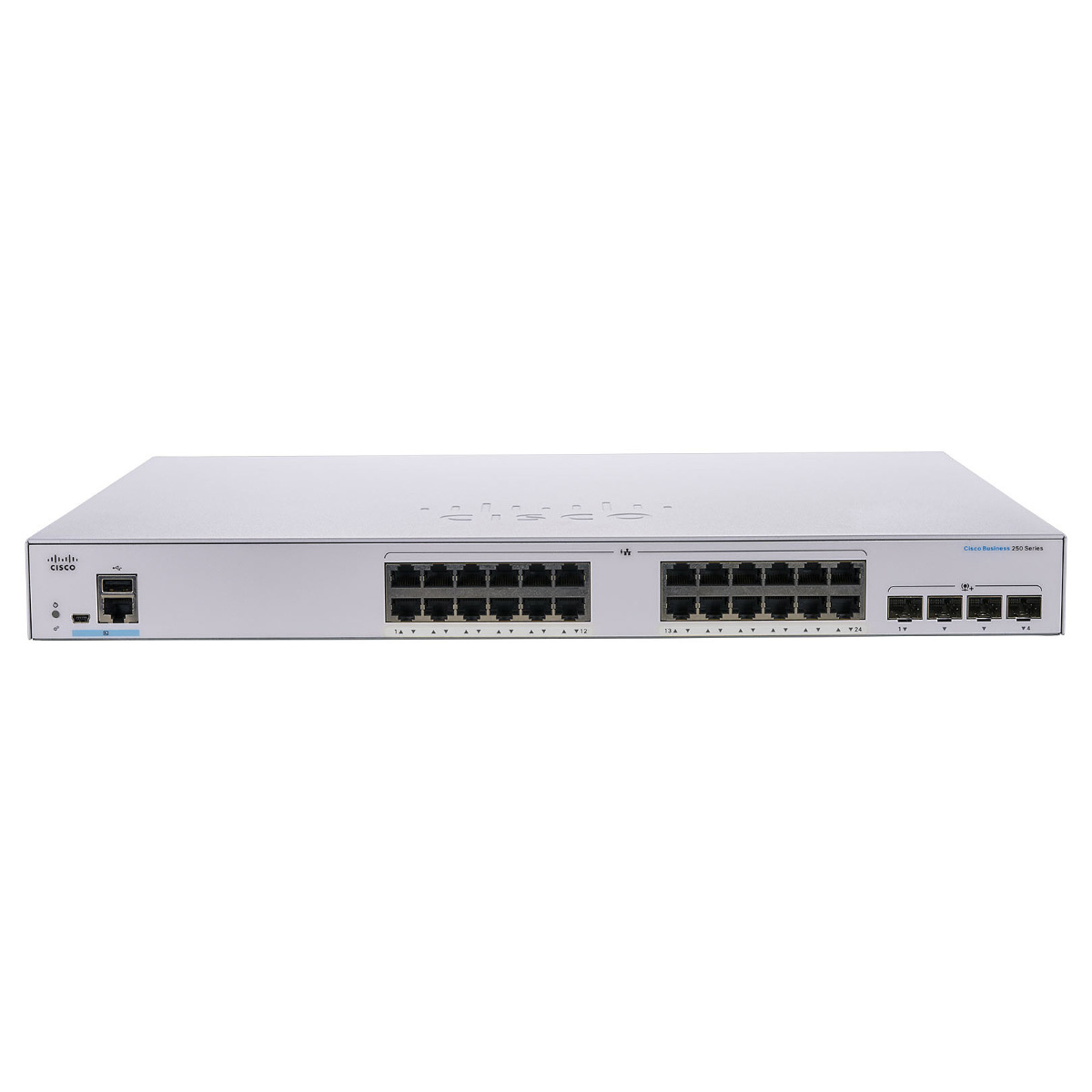 Switch 24 portas Cisco CBS250-24T-4G-BR - Gerenciável - Gigabit - 4 portas SFP