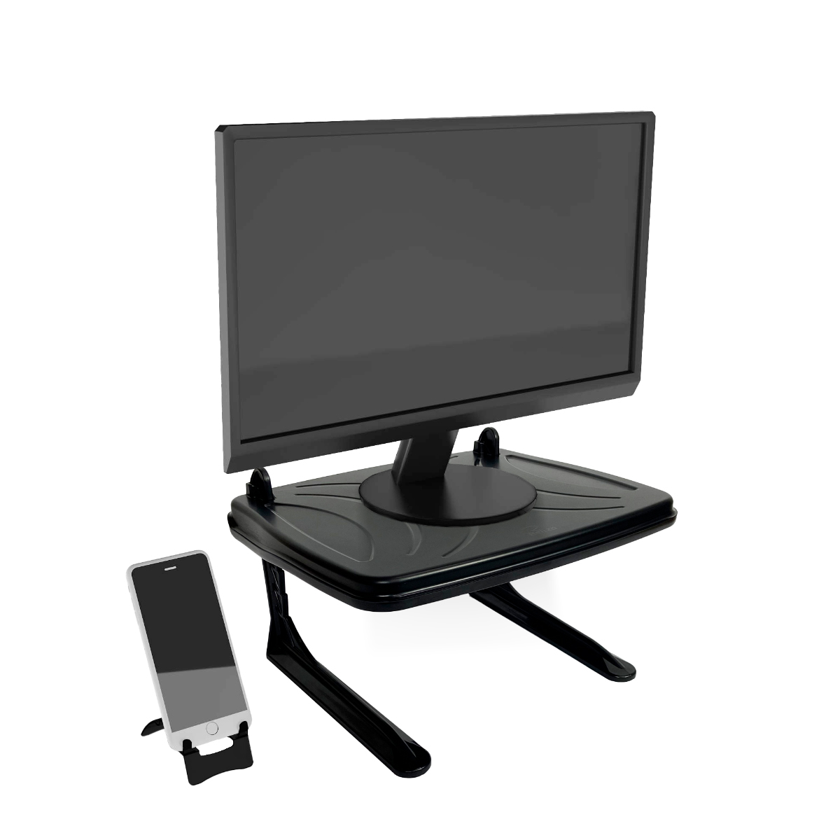 Suporte para Monitor Reliza Ergolution + Suporte de Celular - com Regulagem de Altura - Preto