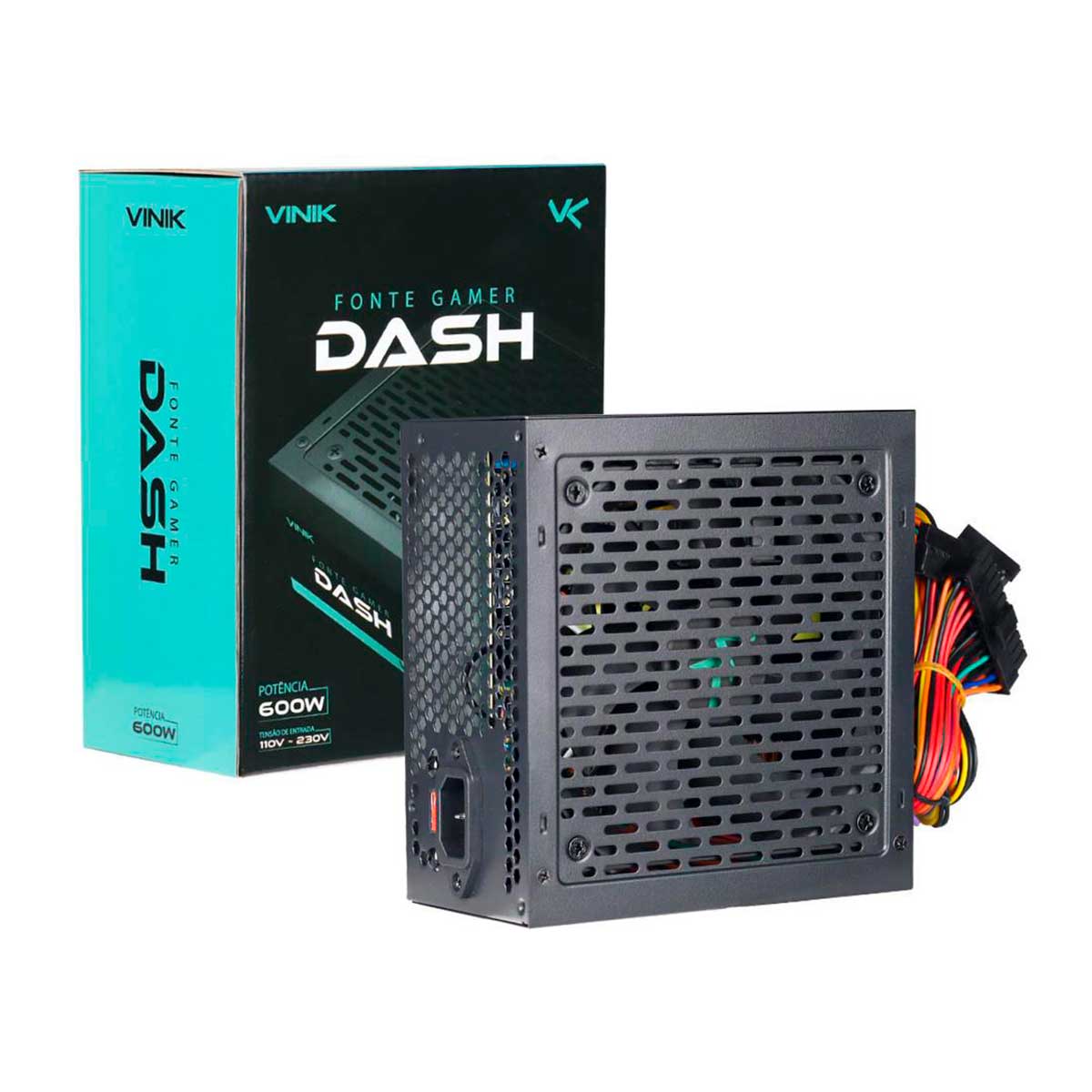 Fonte 600W Vinik DASH - Padrão ATX - Eficiencia 70% - Preto - VFG600WP