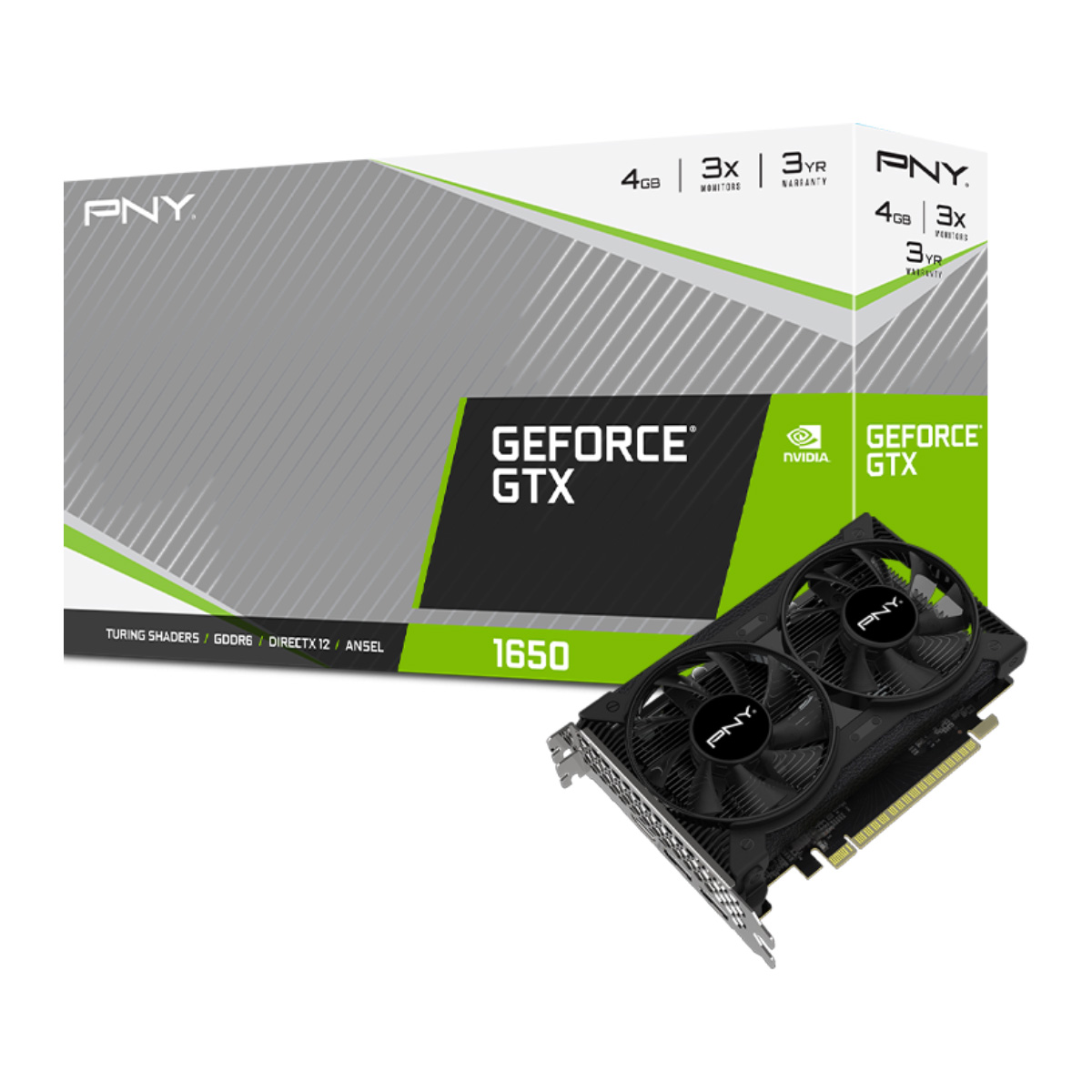 GeForce GTX 1650 4GB GDDR6 128bits - PNY Dual Fan - VCG16504D6DFPPB1