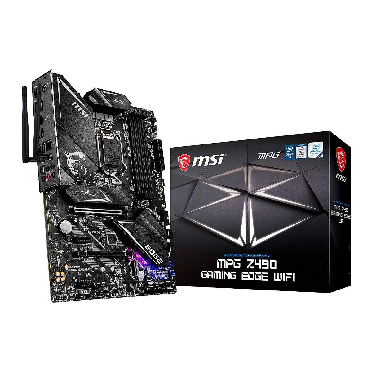 Placa Mãe MSI Z490 MPG Gaming Edge WiFi (LGA 1200 - DDR4 5000) - Chipset Intel Z490 - Wi-Fi e Bluetooth - Slot M.2 - ATX