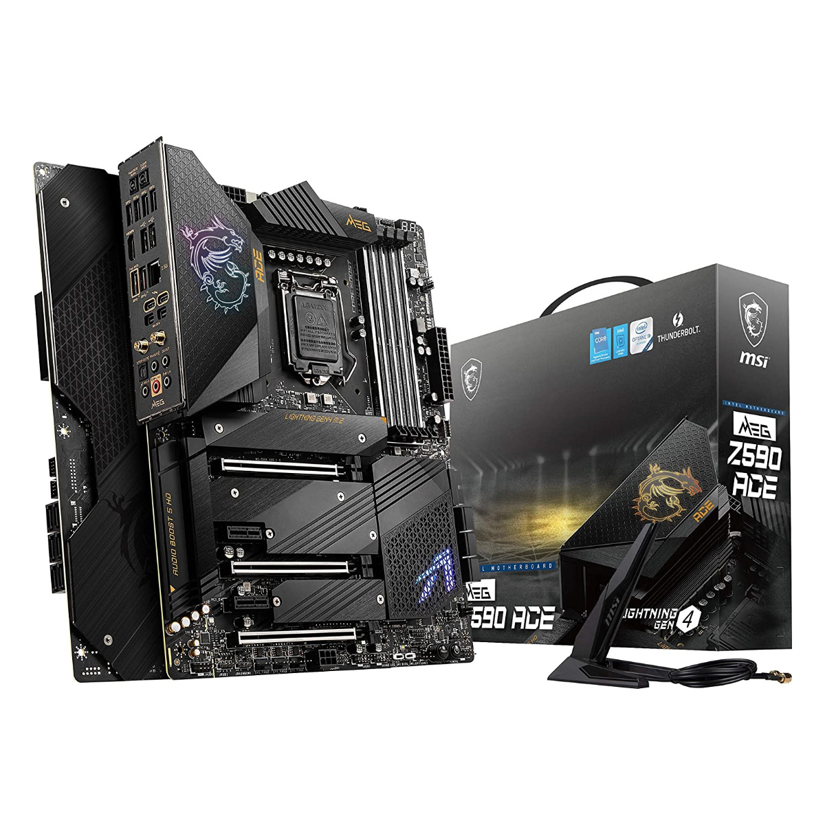 MSI MEG Z590 ACE (LGA 1200 - DDR4 5600 O.C) - Chipset Intel Z590 - Thunderbolt - RGB - Wi-Fi e Bluetooth - Slot M.2 - ATX