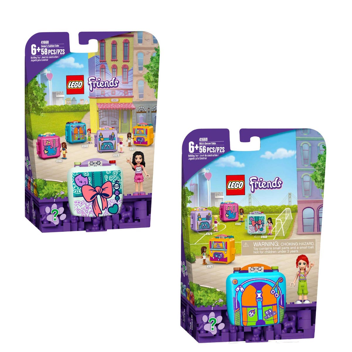 Conjunto LEGO Friends - Cubo Ateliê de Moda da Emma + Cubo de Futebol da Mia