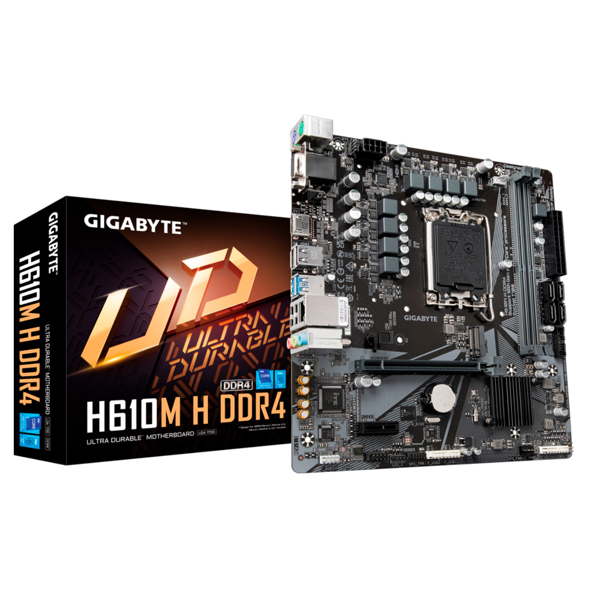 Placa Mãe Gigabyte H610M H DDR4 (LGA 1700 - DDR4 3200) - Chipset H610 Express - USB 3.2 - Slot M.2 - Micro ATX