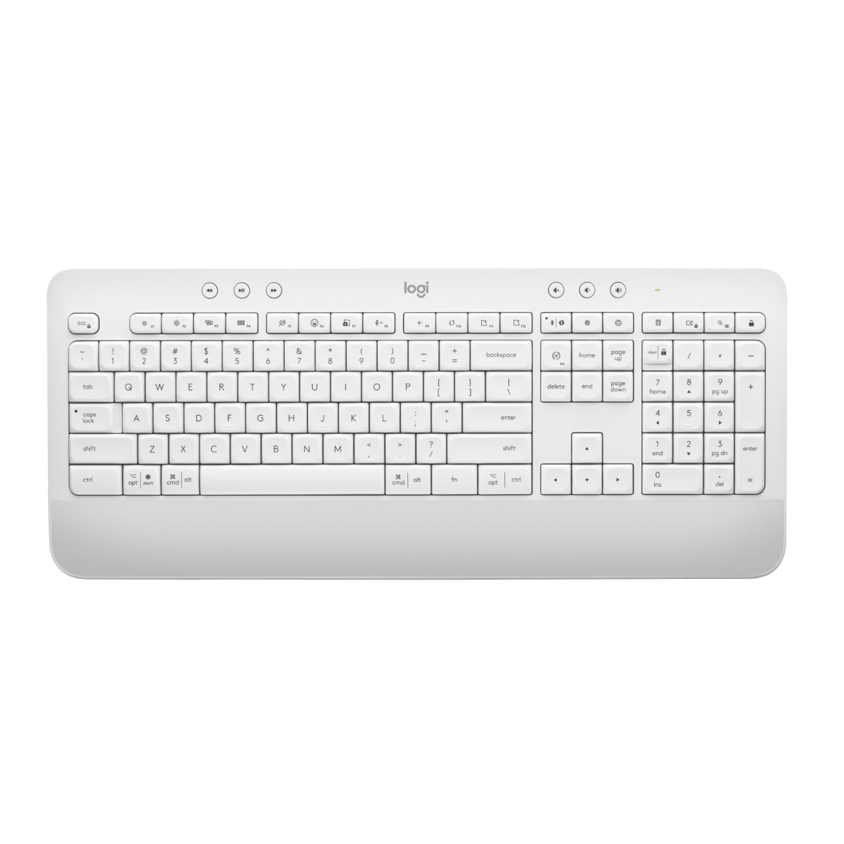 Teclado sem Fio Logitech K650 Signature - Receptor USB Logi Bolt ou Bluetooth - Padrão US - Branco - 920-010965