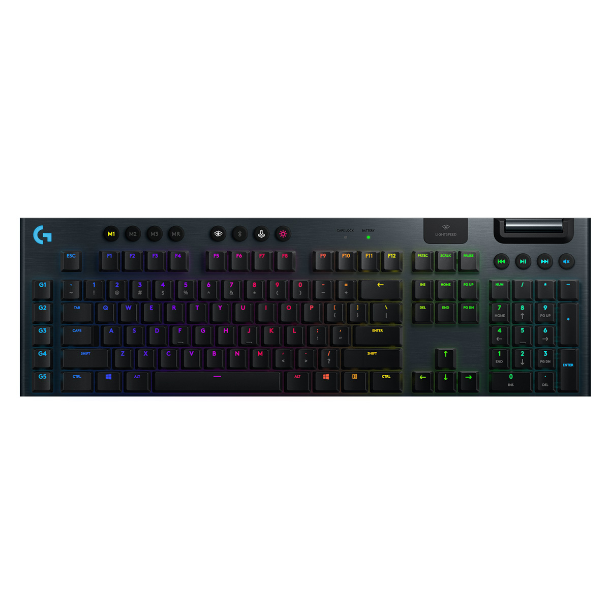 Teclado Mecânico Gamer sem Fio Logitech G915 - G HUB - Bluetooth e USB - RGB - Switch GL Tactile - Preto - 920-008902