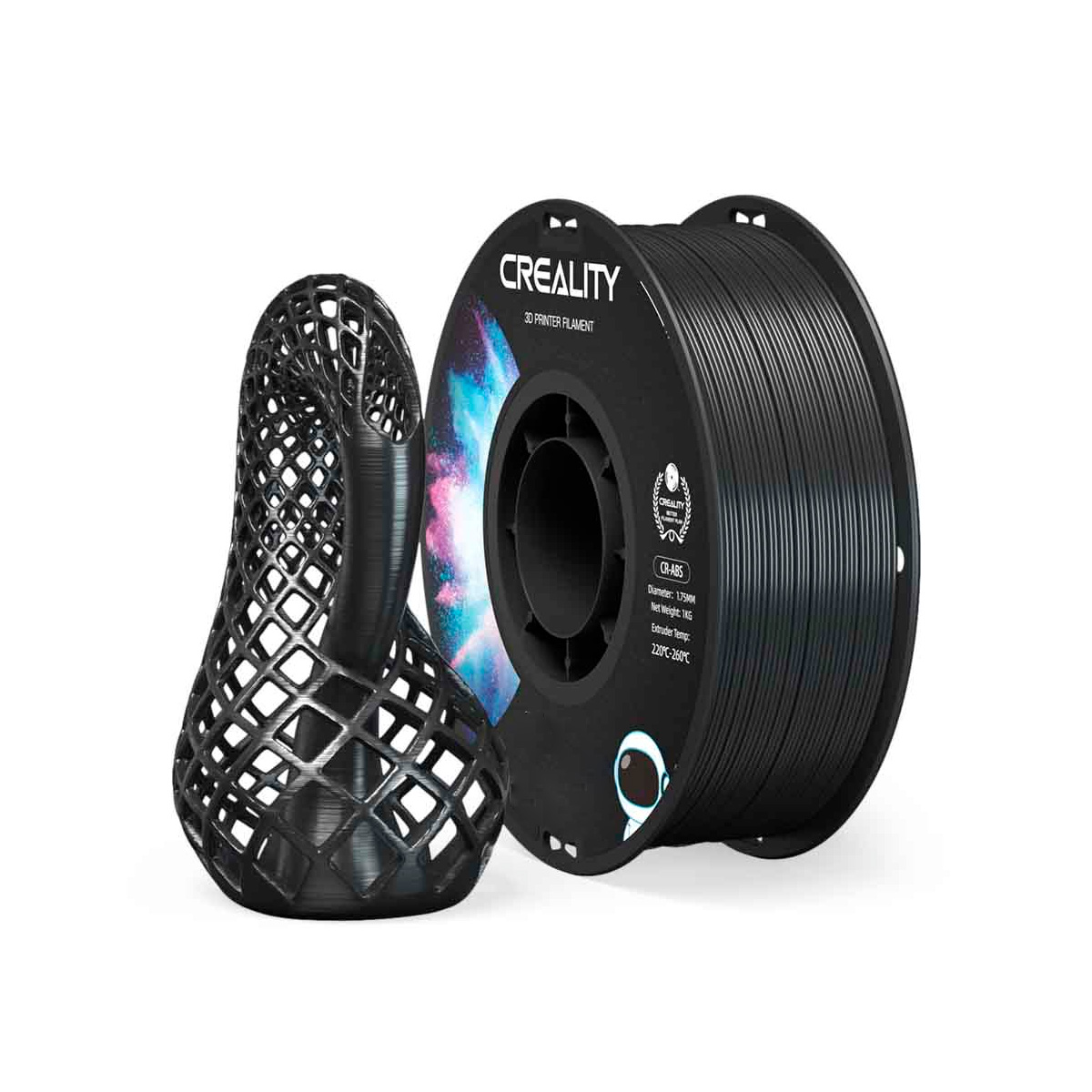 Filamento para Impressora 3D - ABS Preto - 1Kg - 1,75mm - Creality