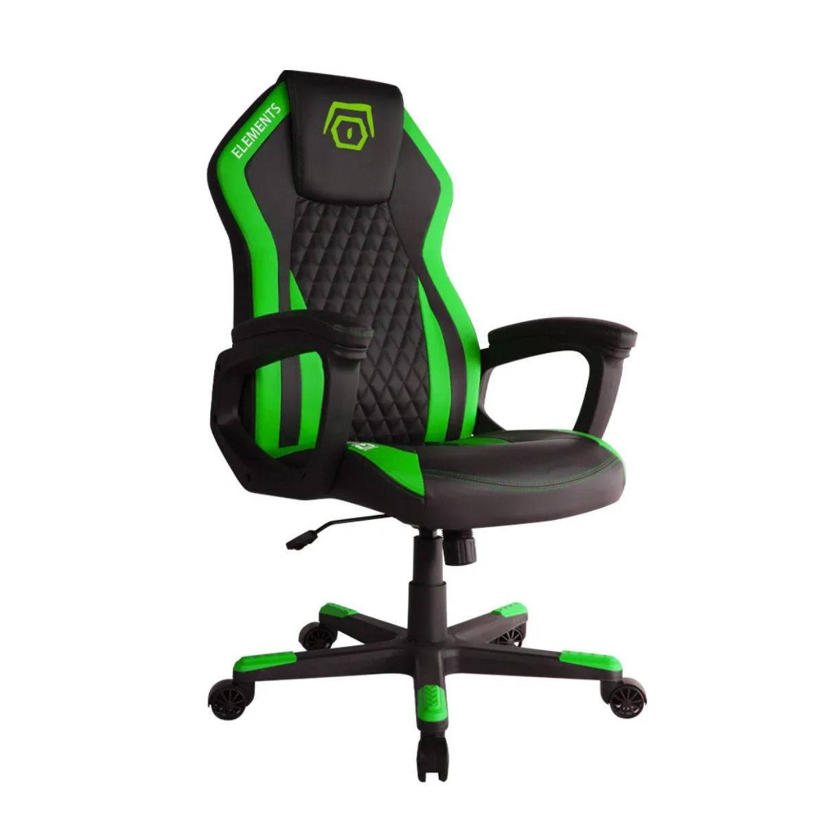 Cadeira Gamer Elements Elemental Terra - Balanço/Tilt de 40° - Preto e Verde - 63579