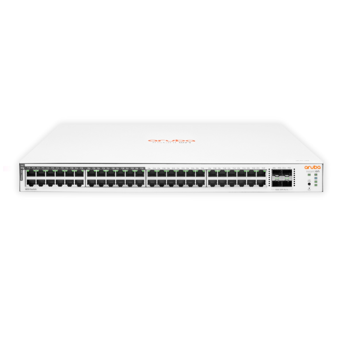 Switch 48 Portas HPE Aruba Instant On 1830 - Gerenciavel - PoE Classe 4 - 48 portas Gigabit + 4 portas SFP - JL815A