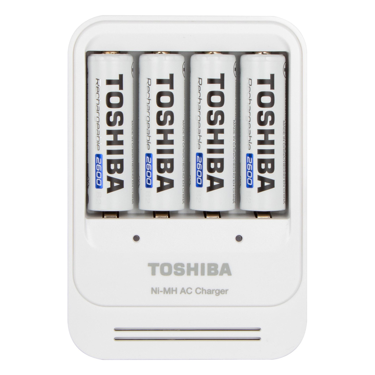 Carregador de Pilhas Toshiba AA e AAA - com 4 pilhas AA 2600mAh - TNHC-6GAE4 CB