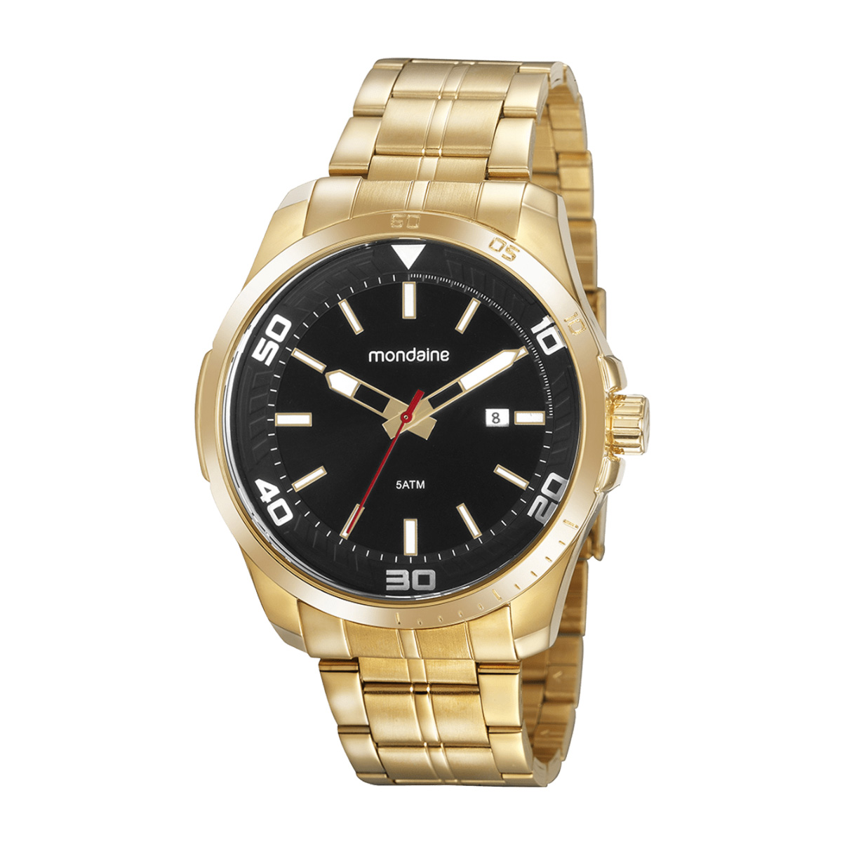 Relógio Masculino Mondaine Clássico Calendário Dourado - 32153GPMVDE1