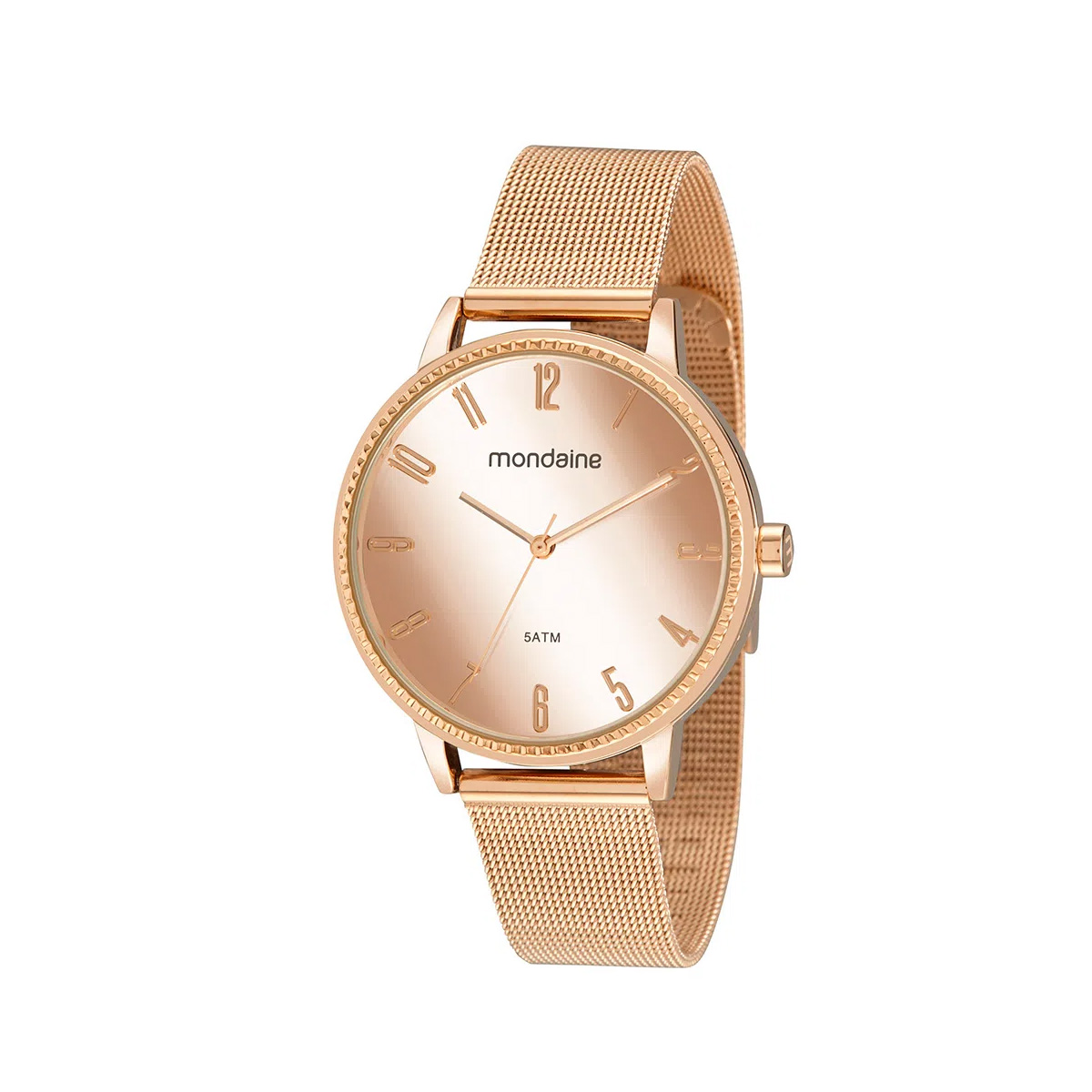 Relógio Feminino Mondaine Espelhado Malha de Aço Rosé - 32283LPMVRE2